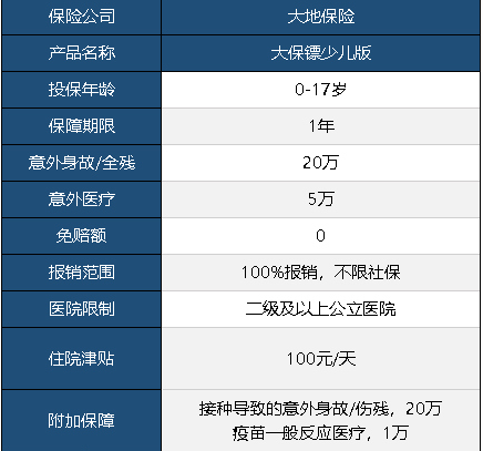 大保鏢意外險(xiǎn)少兒版怎么樣 值不值得買？